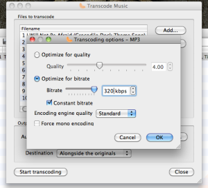 Clementine Transcode Options