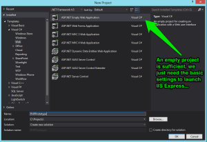 Visual Studio Empty Web Application Project